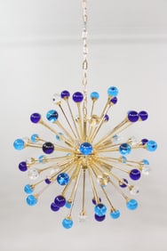 Italian Murano Glass Sputnik Blue Multicolor Chandelier, 2 of 2