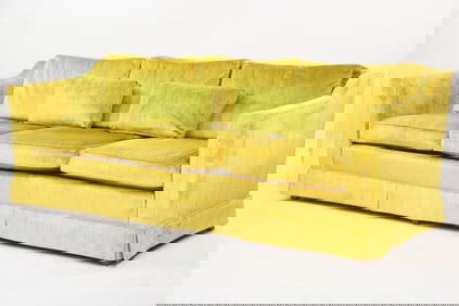 Drexel Heritage Bright Green Velvet 3-Seater Sofa