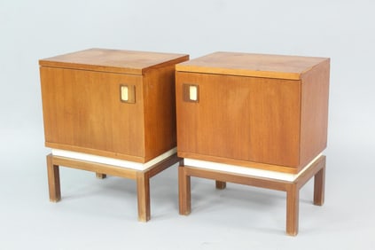 Pair of Floating Wooden Night Stands, Side Tables