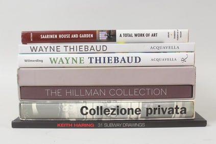 Lot of 7 Art Coffee Table Books; Saarinen, Keith Haring, Thiebaud