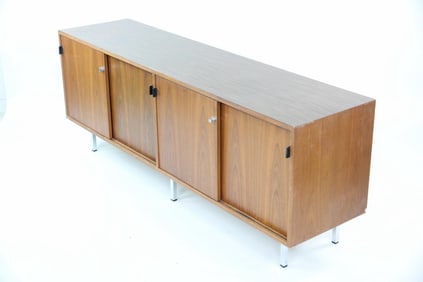 Florence Knoll Credenza, Leather Pulls