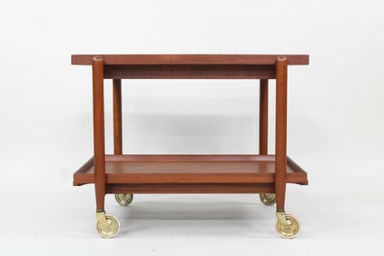 2-Tier Teak Expandable Bar Cart, Poul Hundevad