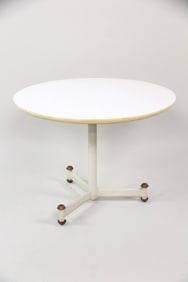 Mid-Century Modern Laminated Side Pedestal Table