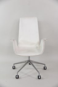 Walter Knoll White Leather FK Bird Chair