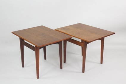 Pair of Jens Risom Walnut Side Tables