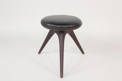 Danish Modern Rosewood 3 Legged Stool, Manner of Kagan