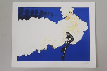 Pencil Signed Rene Gruau Showgirl Print "Follies""