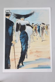 Pencil Signed Rene Gruau Print "La Revue Balmain"