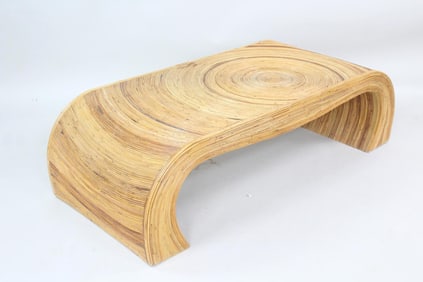 Pencil Reed Waterfall Coffee Table, Manner of Gabriella Crespi