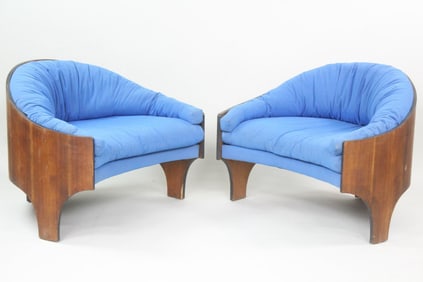 Pair of Henry P. Glass Intimate Island Club Chairs