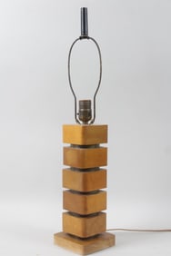 Stacked Wooden Lamp, Russel Wright Style