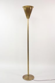 Art Deco Brass Torchiere Floor Lamp