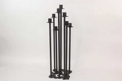 Modernist Artisan Standing Metal 8-Arm Candelabra