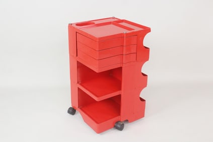 Joe Columbo Red Plastic Boby Storage Utility Cart