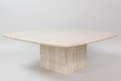Minimalist Italian Travertine Coffee Table