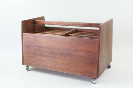 Rosewood Magazine Record Storage Cart, Rolf Hesland