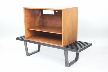 Slat Bench with Cabinet by George Nelson for Herman Miller