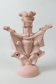 Abstract Terracotta Sculpture of a Surreal Creature