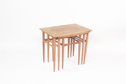 Set of 3 Danish Modern Teak Nesting Tables, Kai Kristiansen