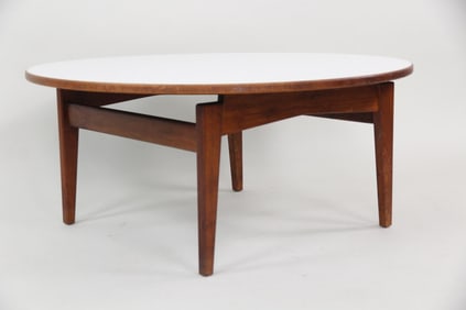 Jens Risom Walnut Floating Coffee Table with Laminate Top