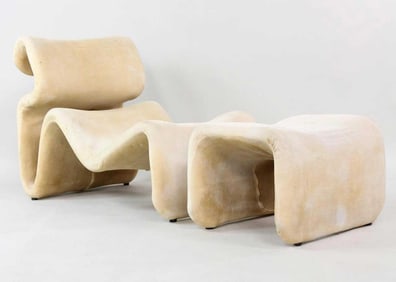 Sculptural "Etcetera" Lounge Chair & Ottoman by Jan Ekselius