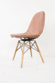 Eames for Herman Miller DSW Chair, Leather, Dowel Leg