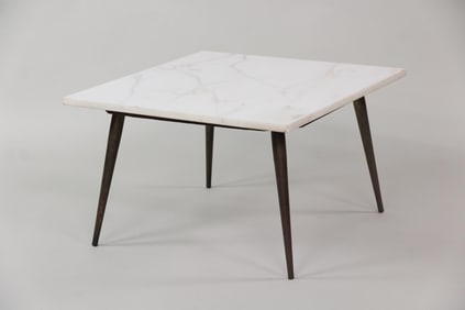 Marble Top Side Table with Brass Legs