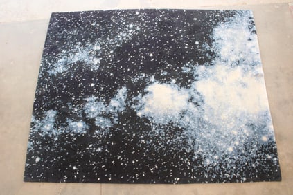 8 x 10 Ft. Celestial Wool & Silk Area Rug, 'Space 7' by Jan Kath