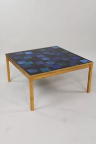 Oak & Blue Enamel Triva Coffee Table, Algot Torneman & David Rosen