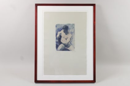 Mark Beard 'Polaroid Transfer, Male Nude Seated' 1998