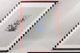 Mark Beard 'Polaroid Transfer, Seated Nude Male' 1998: Mark Beard Modernist 'Polaroid Transfer, Seated Nude Male' 1998. Polaroid transfer of a male nude sitting on Rives BFK paper, signed, with edition 1/6 in pencil by the artist Mark Beard (American born