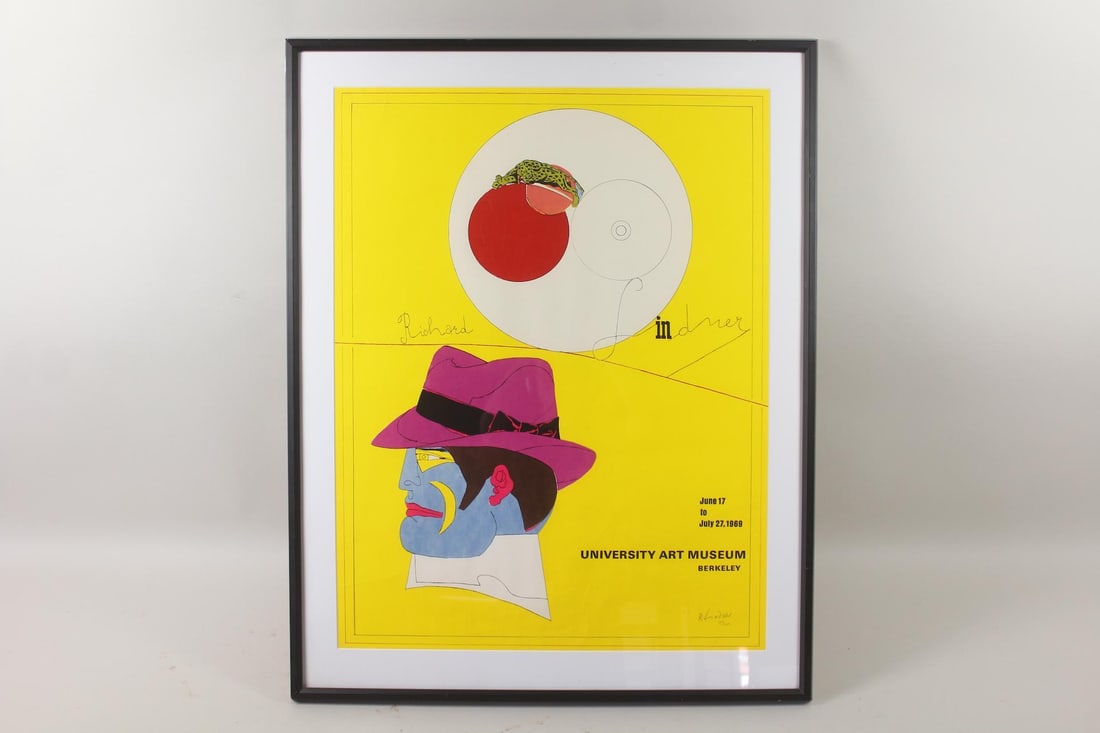Richard Lindner 1968 Exhibition Screenprint Poster, Signed: Richard Lindner 1968 Exhibition Serigraph Pop Art Poster, Signed. Limited edition poster for the Richard Lindner exhibit at the University Art Museum, Berkeley in 1968. Signed and numbered 107 of 200,