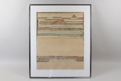 Robert Quijada Modernist Print of Pyramids, Artist Proof