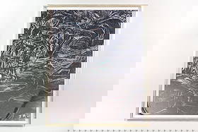 Jerome Martin Expressionist Oil Painting "Chalk Board": Jerome Martin Expressionist Oil Painting "Chalk Board". Large painting on canvas, imitating bold chalk marks on a black chalk board, signed lower right JM '62 by the NYC and Great Barrington MA illust