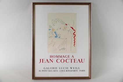 Jean Cocteau Paris Exhibition Poster 1967