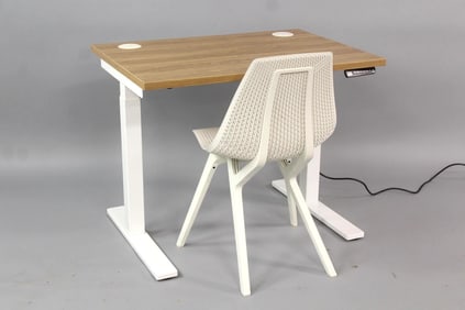 Wood & Metal Sit-Stand Desk, Noho Move Chair by Formway