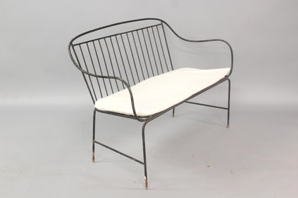 Minimalist Iron Settee, Garden Bench