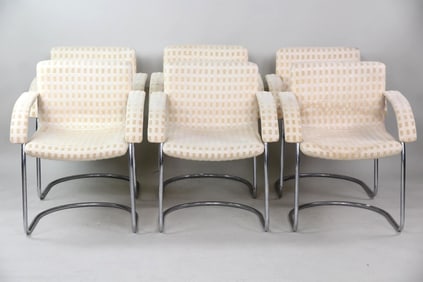 Set of 6 Lens Armchairs, Giovanni Offredi for Saporiti Italia