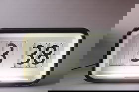 Italian Digital Clock Solari & C Udine, Gino Valle: Large Mid Century Modern Italian Digital Clock. The large clock works and is marked Solari & C Udine, designed by Gino Valle. Dimensions are 13 in h x 22 in w x 6.5 in d. Condition is good, minor pain