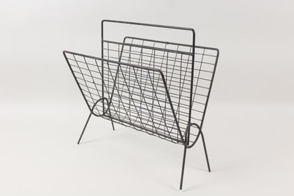 Mid Century Modern Black Wire Magazine Rack