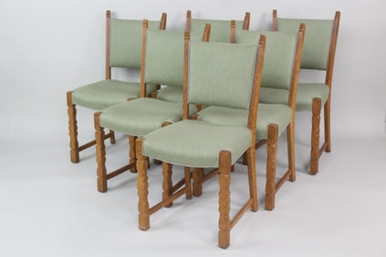 Set of 6 Danish Modern Oak Chairs, Henning Kjaernulf