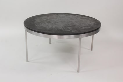 Nicos Zographos Brushed Metal & Slate Coffee Table, 1 of 2