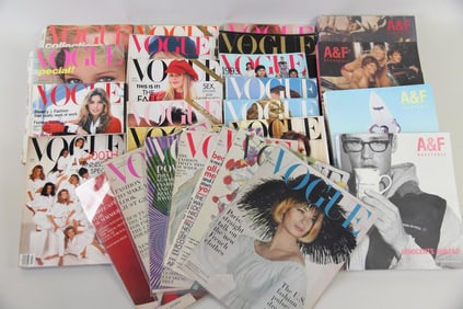 Lot of 26 Vogue, A&F Magazines and Covers, 1962-2009