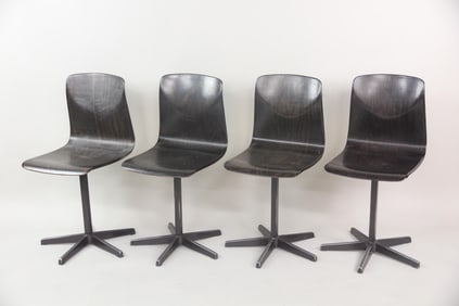 Set of 4 Mid-Century Modern "Thur-Op-Seat" Chairs, Pagholz West Germany