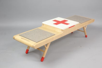 School for American Crafts Wooden Red Cross Bench, Francois Chambard