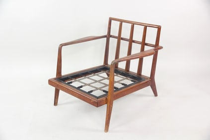 Mid-Century Modern Wooden Lounge Chair Frame, Mel Smilow