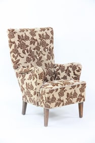 Danish Modern Lounge Chair, Cut Velvet, Alfred Christensen