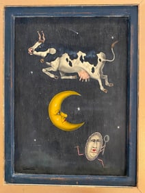 Cow Jumped Over The Moon Boardwalk Originals Folk Art Painting