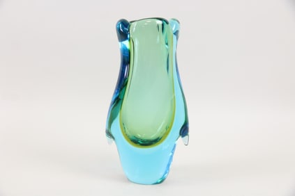 Blue & Green Murano Sommerso Vase