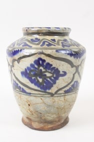 Persian Safavid Polychrome Jar with Floral Motifs